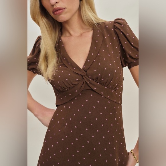 Reformation x Devon Lee Carlson Michelle Puff Sleeve Dress B2581 - Picture 4 of 9